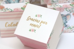 Cajas para eventos/golosinas con Hot stamping metalizados (7x7 cm) x 15 U. - comprar online