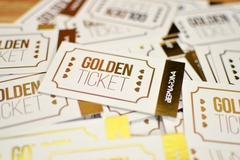 Golden tickets frente y dorso 9x5 Cm con Hot stamping metalizado x120 U. - comprar online