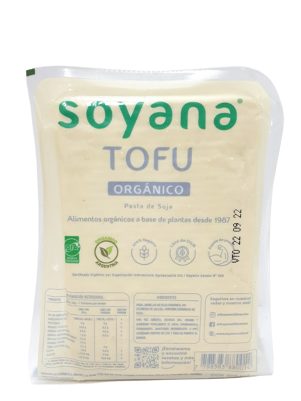 Tofu orgánico, de semillas de soja, Soyana. 350 gr.