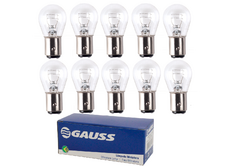 10 LAMPADAS 2 POLOS HALOGENA BAY 15D P21/5W 12V GAUSS