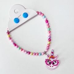 Imagem do KIT - 1 colar infantil + 1 botão resina