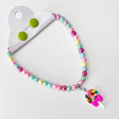 6 KITS - 1 colar infantil + 1 botão resina - comprar online