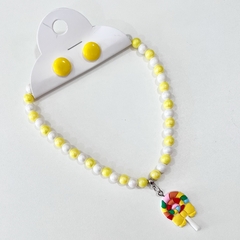 KIT - 1 colar infantil + 1 botão resina - comprar online