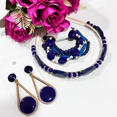 Kit 1 tiara luxo + 1 mix pulseiras + 1 brinco Mdf - comprar online