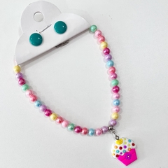 KIT - 1 colar infantil + 1 botão resina - loja online