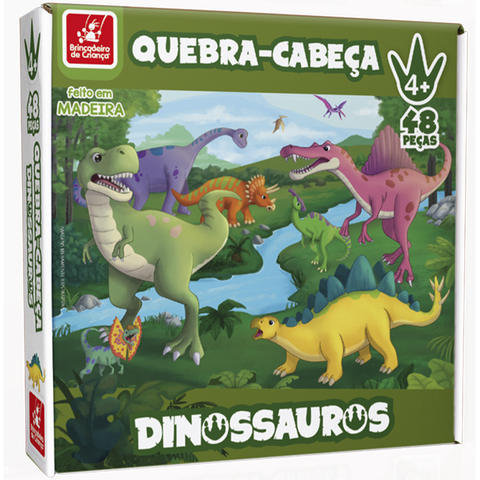 Jogo Dinossauro 3D - quebra-cabeça em madeira reflorestada