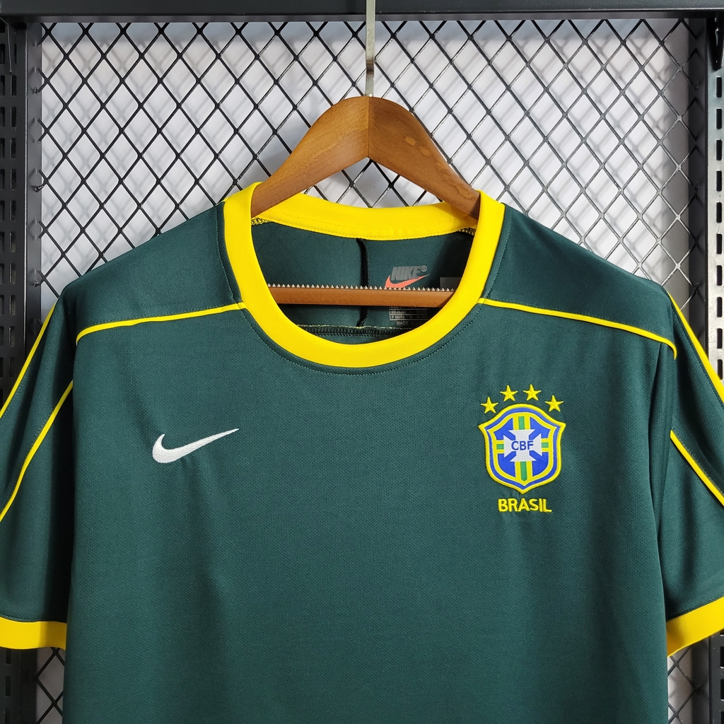 Camisa Brasil 1998 Verde Goleiro Retrô - Masculina - Torcedor - Nike -