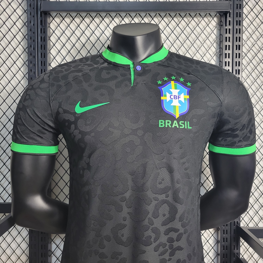 Camisa Brasil Preta 2022 - Masculina - Jogador - Nike - Futeboleiro Store