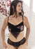 Conjunto de Tule Bordado Luana Preto com Branco e Vermelho