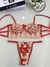 Conjunto de Tule Bordado Helena Vermelho com Creme - comprar online