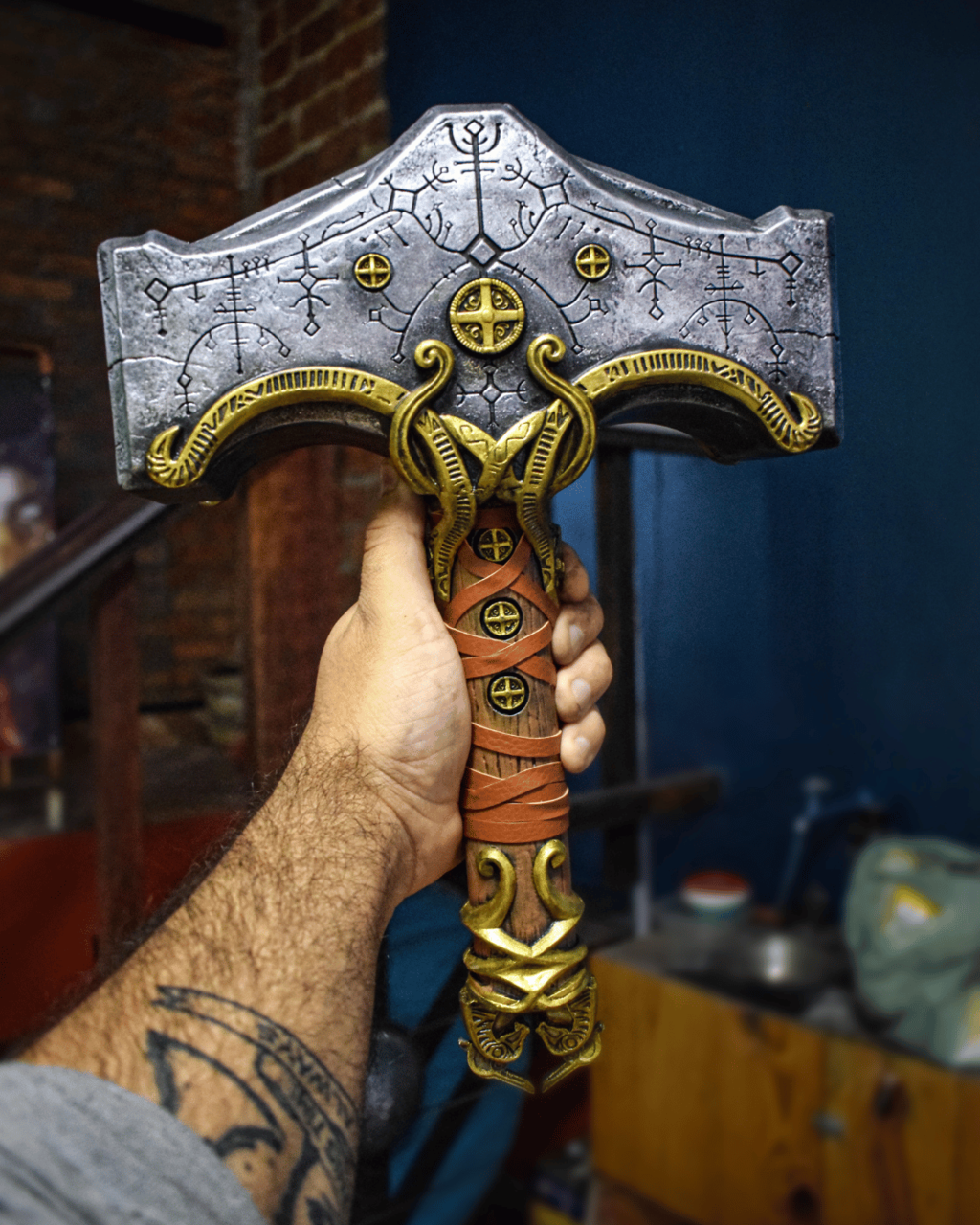 Martelo Thor God Of War Mjolnir Kratos Cosplay