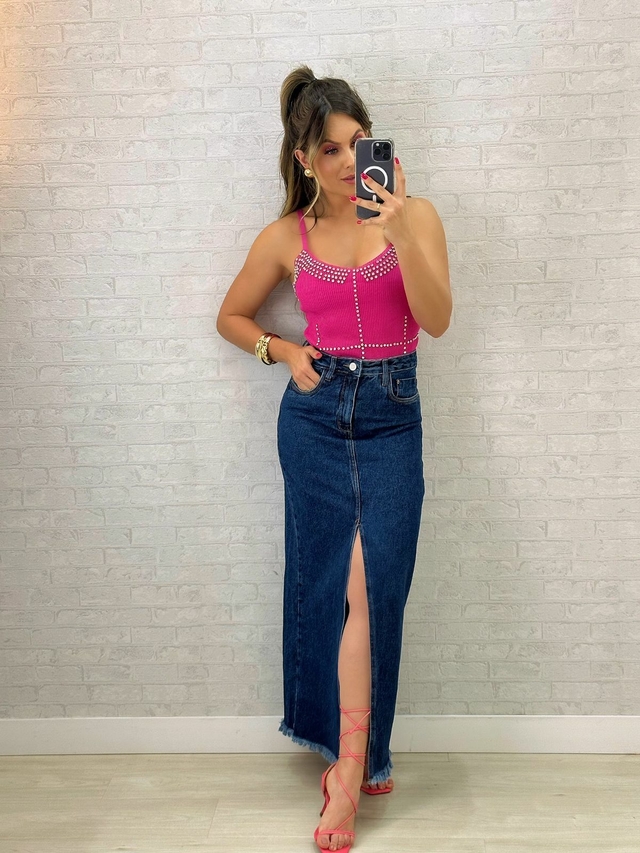 Saia jeans store na moda 2018
