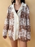 Cardigan bege e branco (G) - comprar online