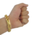 Cordão+Pulseira Friso Triplo 13mm Pingente Escolha sua Letra Louros de A a Z Louros Banhado a Ouro 18k - comprar online