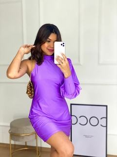 Vestido Kim 1 Manga - Roxo