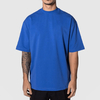 camiseta oversized masculina azul lisa