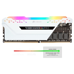 PACK MEMORIA RAM DDR4 2X8GB CORSAIR 2666MHZ VENGEANCE RGB PRO WHITE - comprar online