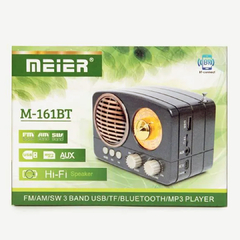 RADIO MEIER M-161BT RECARGABLE AM/FM/BT/AUX/USB - tienda online