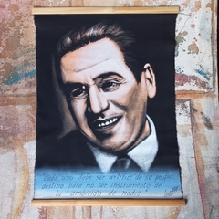 Tapiz de Juan Domingo Perón pintado a mano 50x70 cm