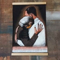 Tapiz Abrazo de Eva y Perón 50 x 34 cm