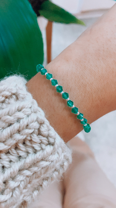 Pulsera de cristales verde