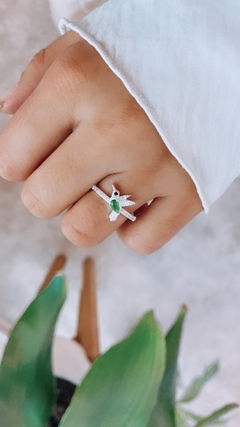 anillo colibrí verde