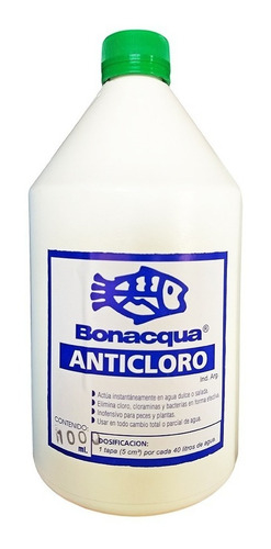 Anticloro Bonacqua 250ml Elimina Cloro Agua Pecera Acuario