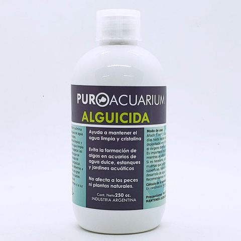 Alguicida Puroacuarium Acuario Estanque Pecera 250cc