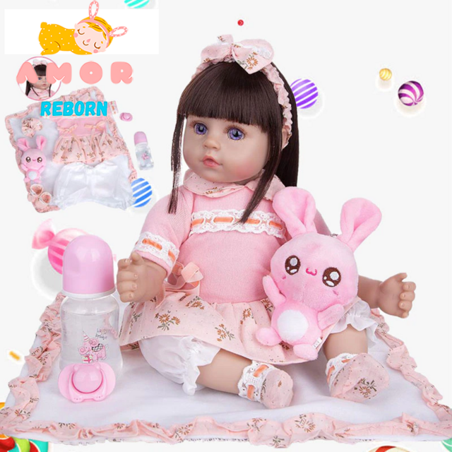 Boneca Bebê Boneca Reborn Menino 100% Silicone Pode Tomar Banho 48cm - Boneca  Reborn Original Silicone