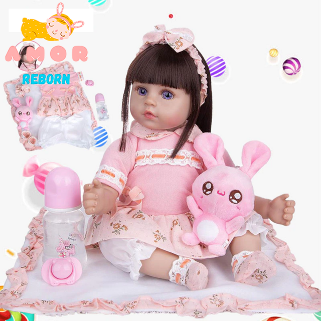 Boneca bebe reborn princesa original realista silicone 55 cm nova baby