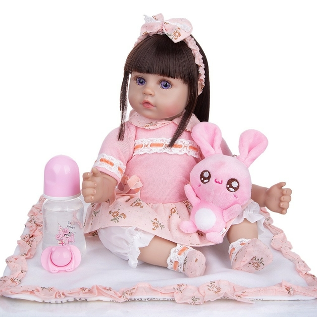 Bebê Reborn Realista, Corpo de Tecido 48 cm