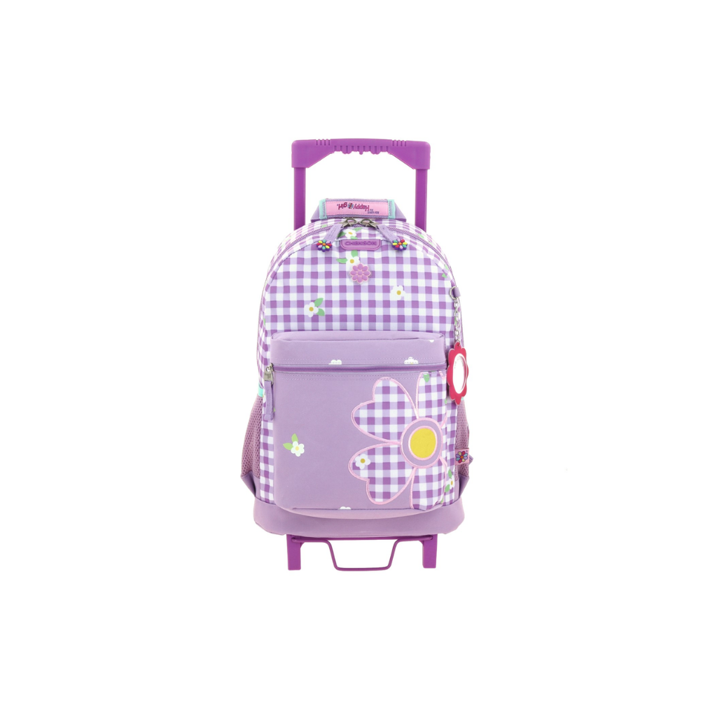 MOCHILA CON RUEDAS GRANDE LILA HAPPY GIRL AMPIN