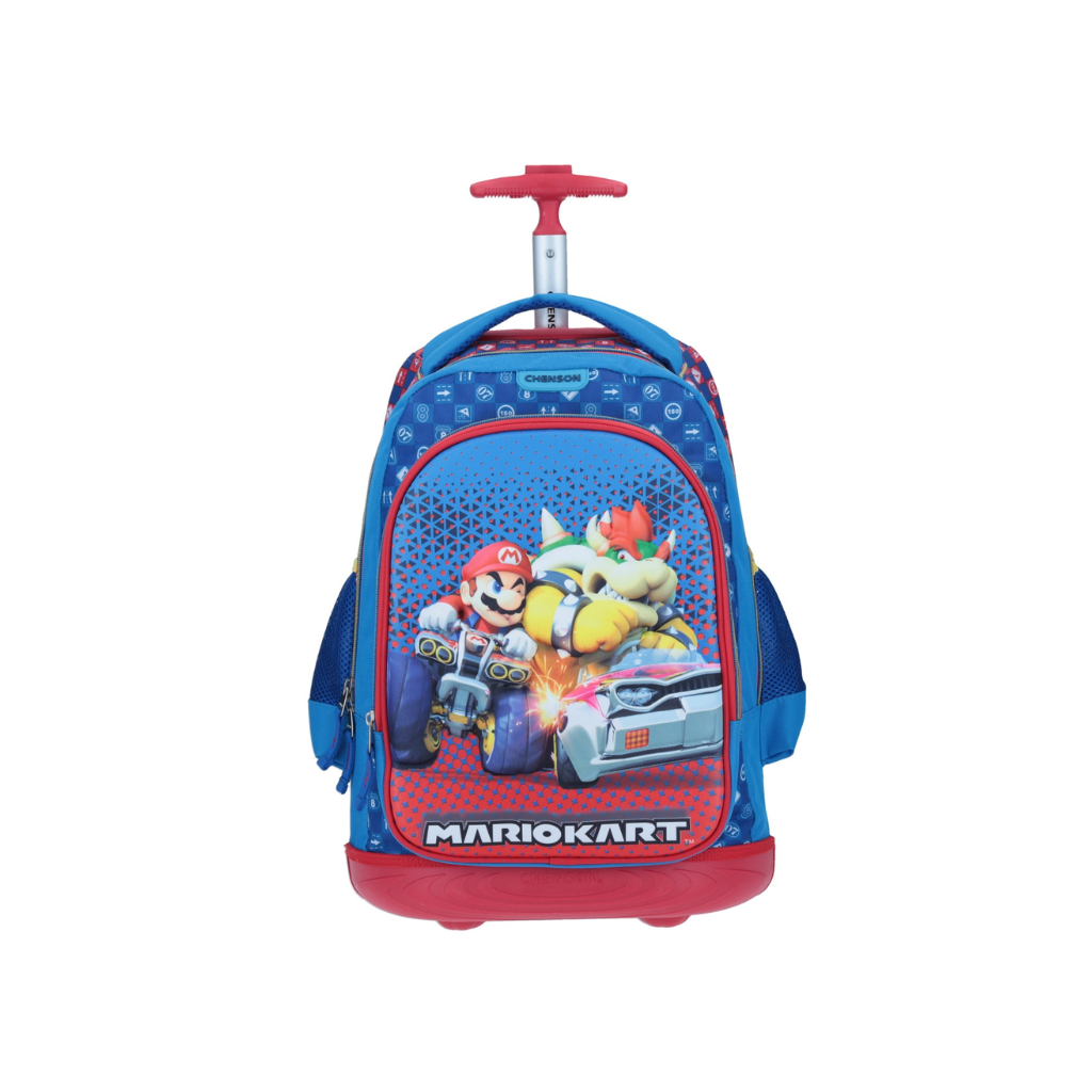MOCHILA CON RUEDAS GRANDE AZUL MARIO BROS CLIF