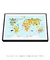 Quadro Mapa Mundi Zoo - Azul - comprar online