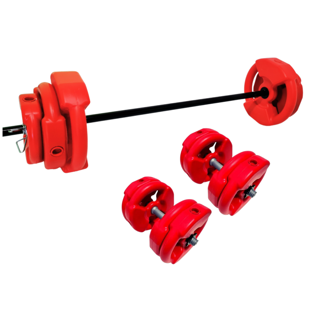 Kit de 30 kilos Barra 4 discos 5 kg 4 discos de 2.5 kg