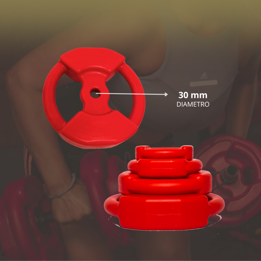 Kit de 30 kilos Barra 4 discos 5 kg 4 discos de 2.5 kg 2