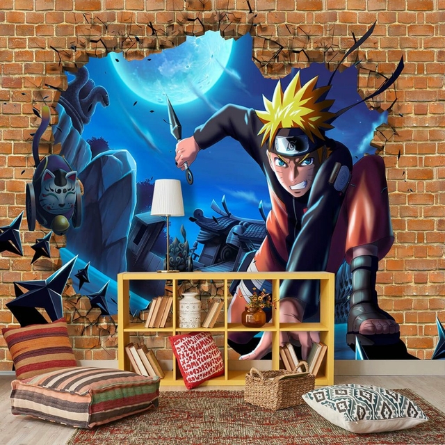 Papel De Parede Adesivo Mangá Naruto vs Sasuke Anime