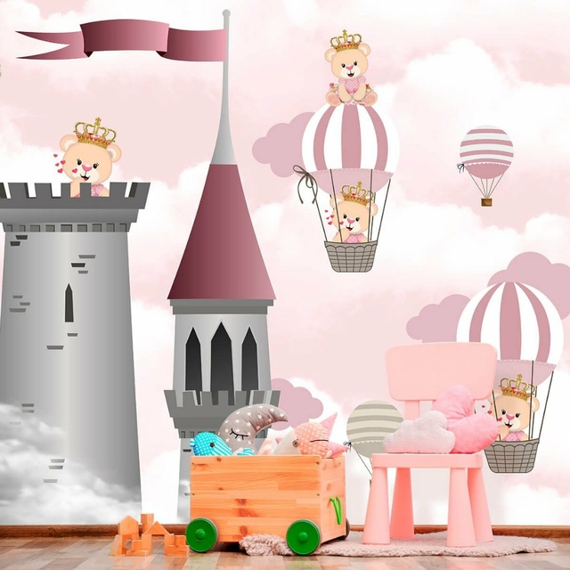 Papel De Parede Personalizado Castelo Princesas Em Aquarela