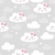 Papel de Parede Baby Nuvens Cute fundo Cinza - comprar online