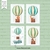 Kit de Placas Decorativas Balões Cute Aquarela - comprar online