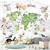 Papel De Parede Personalizado Mapa Mundi Verde Aquarela - comprar online