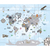 Papel De Parede Personalizado Mapa Mundi Cinza Com Fundo Quadriculado - loja online