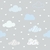 Papel de Parede Infantil Nuvens Cinza, Branco e Azul - comprar online