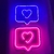 Placa Luminosa Acrilica Neon Led Coração Com Fonte - loja online