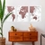 Kit Quadro Decorativo Mapa Mundi Rose Gold Marble - comprar online