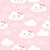 Papel de Parede Baby Nuvens Cute fundo Rosa - comprar online