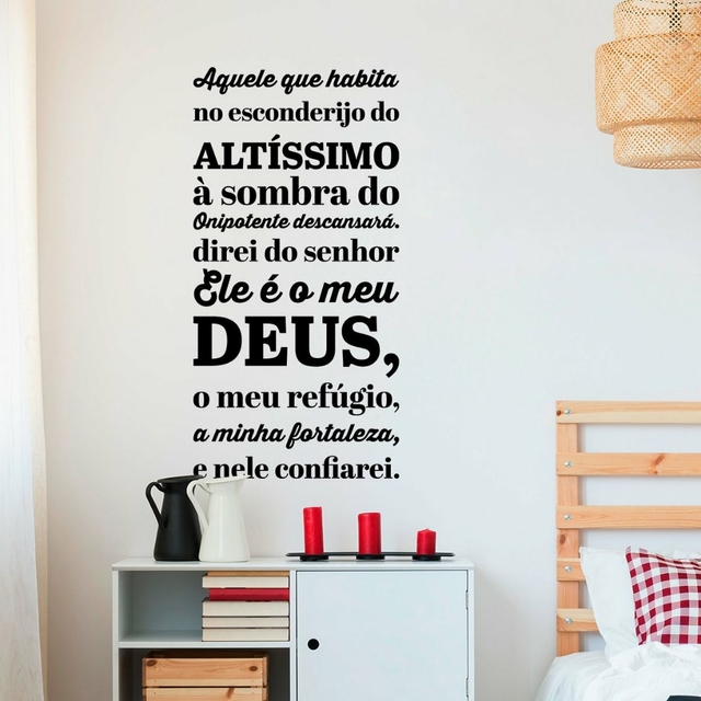 Adesivo Decorativo Parede Salmo 91 Não Temerei Mal Algum - Decore