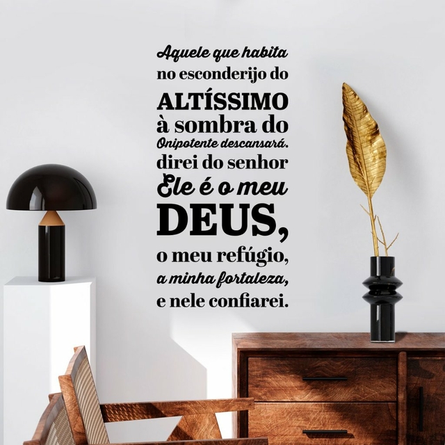 Adesivo Decorativo Salmo 91 Completo Deus Jesus Religião