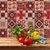 Adesivo de Azulejo Hidráulico em Tons de Bege e Vermelho - loja online