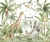 Imagem do Papel de Parede Personalizado Selva dos Animais Safari Aquarela